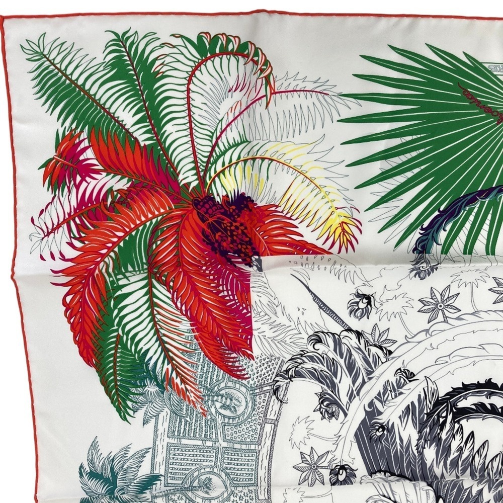 HERMES White Silk Scarf - Picture 5 of 10